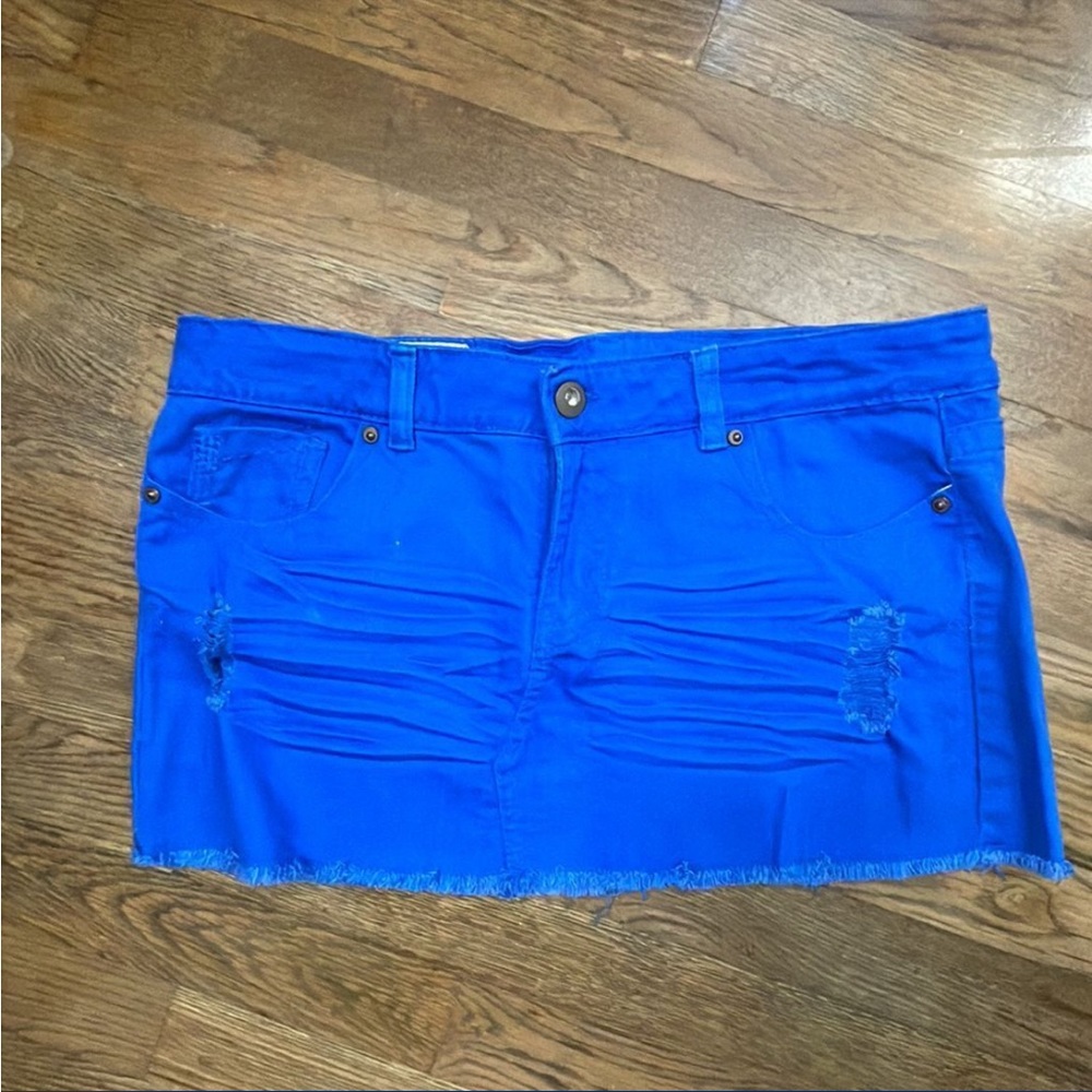 Blue mini skirt